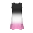 thumbnail image 3 of cocolona Summer Sleeveless Mini Dress Crew Neck Ruffle Flowy Tank Dress Fashion Casual Gradient Color Holiday Beach Sundress S, 3 of 7