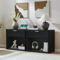 thumbnail image 4 of LEYAOYAO Mid Century Modern Nightstand, Fluted Bed Side Table End Table with Drawer Storage, Living Room, Bedroom, Black, 4 of 8