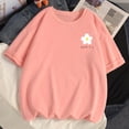 thumbnail image 3 of Camisetas Harajuku 100% de algodón para mujer, ropa con estampado Floral Kawaii, Tops Ulzzang y2k, Camiseta holgada de manga corta, 3 of 4