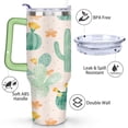 thumbnail image 3 of Mug with Handle and Straws 40 oz Stainless Steel Cactus Travel Cup Birthday Present for Men Dad Son Husband Gifts for Him/Her Water Bottle, 3 of 7
