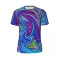 thumbnail image 4 of T Shirt For Men Pink And Purple Swirls Gym Beach Abstract Retro Art Vintage Fashion Tshirt For Mens, 4 of 7