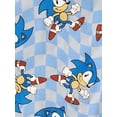 thumbnail image 2 of Girls Blue Sonic The Hedgehog Checker Print Sweatshirt Sweat Shirt XXS 4-5, 2 of 2