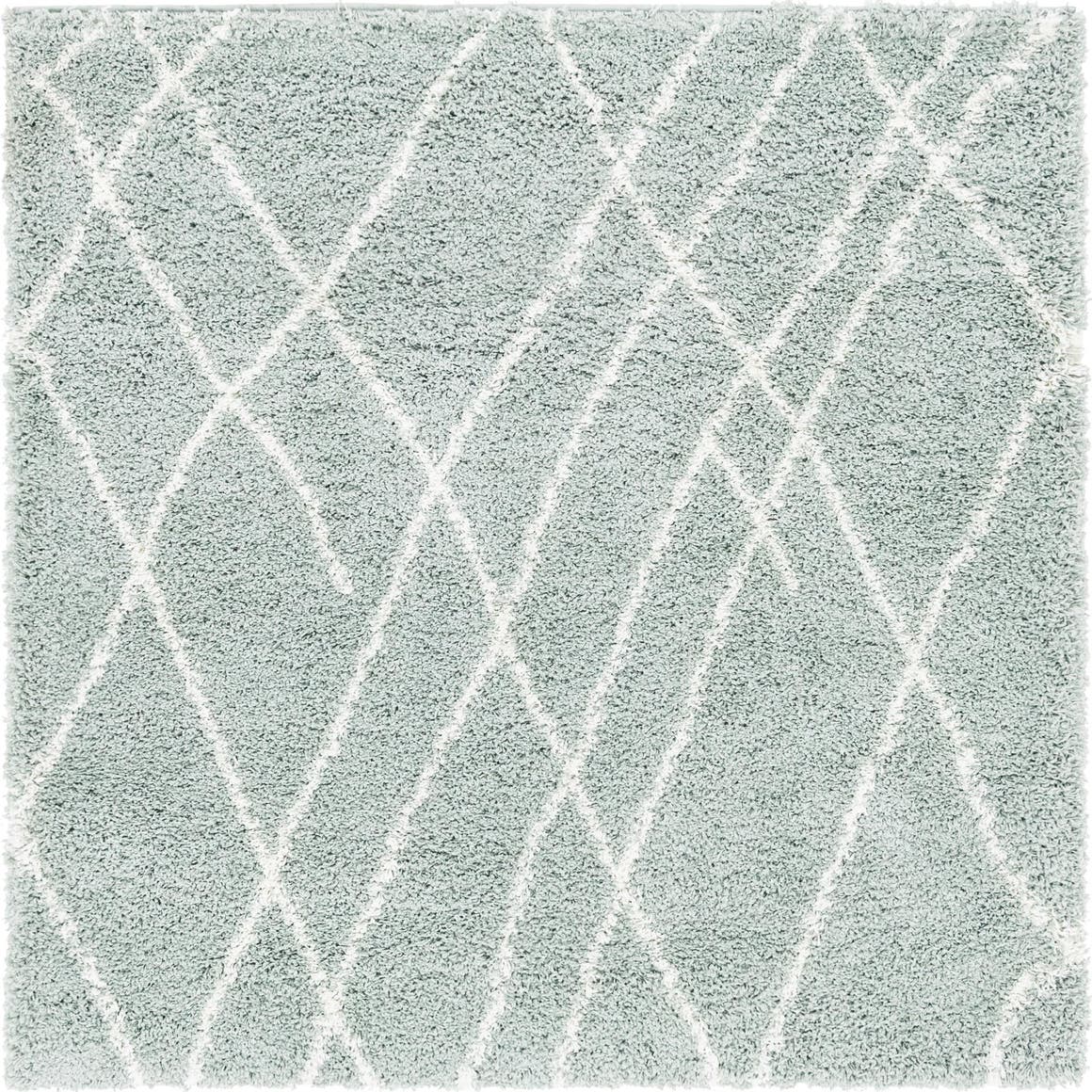 Soft Touch Shag Collection Square Rug ‚Äì 5 Ft Square Dark