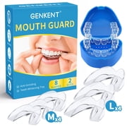 GENKENT Mouth Guard for Clenching Teeth at Night, 2 Size Moldable Dental Guard for Teeth Grinding for Adults & Kids, 8 Pcs