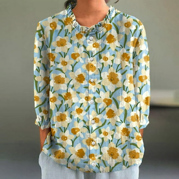 Bovemsi Women's Autumn Lapel Art Solid Color Round Neck Loose Pullover Top Casual Shirt T Shirt, Pink Women's Summer Shirts, 3XL