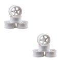 thumbnail image 4 of heritaly 4 Pieces52mm Elastic *RC Car Tires Wheel Rims Plastic Wear-resistant Hub Lightweight Running Tyres High Traction Five Star/White 2Set, 4 of 6