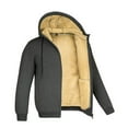 thumbnail image 6 of LpwkSSA Men's Fleece Lined Lambskin Jacket Hooded Casual Cardigan Solid Color Stand Collar Soft Outdoor Wear for Cool Weather and Daily Comfort Gray XXL, 6 of 7