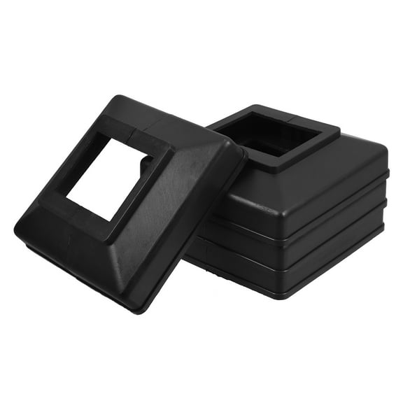 SOPOTUTU 4Pcs Black Plastic Fence Post Skirts Stylish Decorative Covers for Porch and Deck Posts