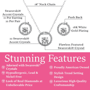 Cate & Chloe Reign 18k White Gold Plated Jewelry Set with Swarovski Crystals Gift for Women