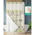 thumbnail image 2 of No Hook Shower Curtain with Snap in Liner, Love Your Life Vintage Flowers Purple Floral Hotel Shower Curtains for Bathroom, Washable Shower Curtain Liner Set with Mesh Top Window, 54"x78", 2 of 6