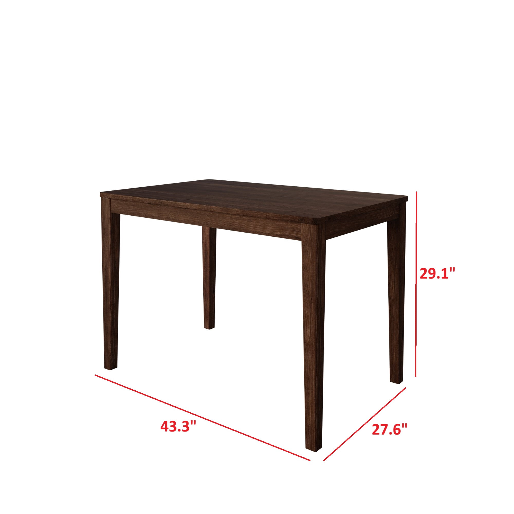 Home Design Lamar 5-Piece Dining Set, Brown/Gray, Rectangular Dining Table with X-Back Cushioned Chairs, Modern Design