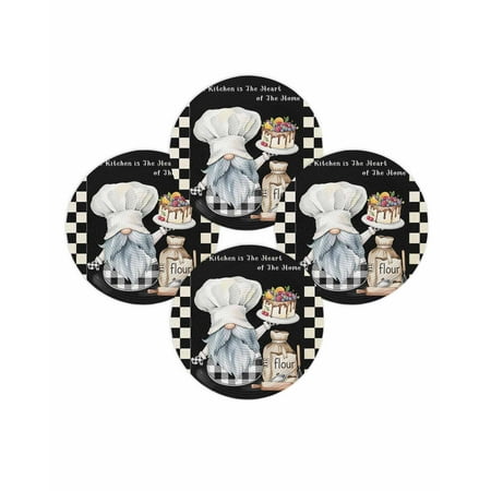 Round Placemats Set of 4 Cooking Chef Gnome Place Mats Washable Woven Placemat Cake Dessert Black Buffalo Plaid Circle Braided Table Mat for Kitchen Dining Table Party Home Decor 15 Inch Round Placemats Set of 4 Cooking Chef Gnome Place Mats Washable Woven Placemat Cake Dessert Black Buffalo Plaid Circle Braided Table Mat for Kitchen Dining Table Party Home Decor 15 Inch