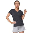 thumbnail image 6 of Baberdicy Basic Top Tee Women V Neck Short Sleeve Moisture Wicking Athletic Shirts Sport Activewear Top Tshirts Shirts for Women Dark Gray Xl, 6 of 10