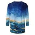 thumbnail image 5 of ZQGJB Plus Size Womens 3/4 Sleeve Tops Cute Tie Dye Marble Pattern Print Crew Neck Basic Tunic Blouse Loose Lightweight Casual Graphic T-Shirts Multicolor#01 M, 5 of 5