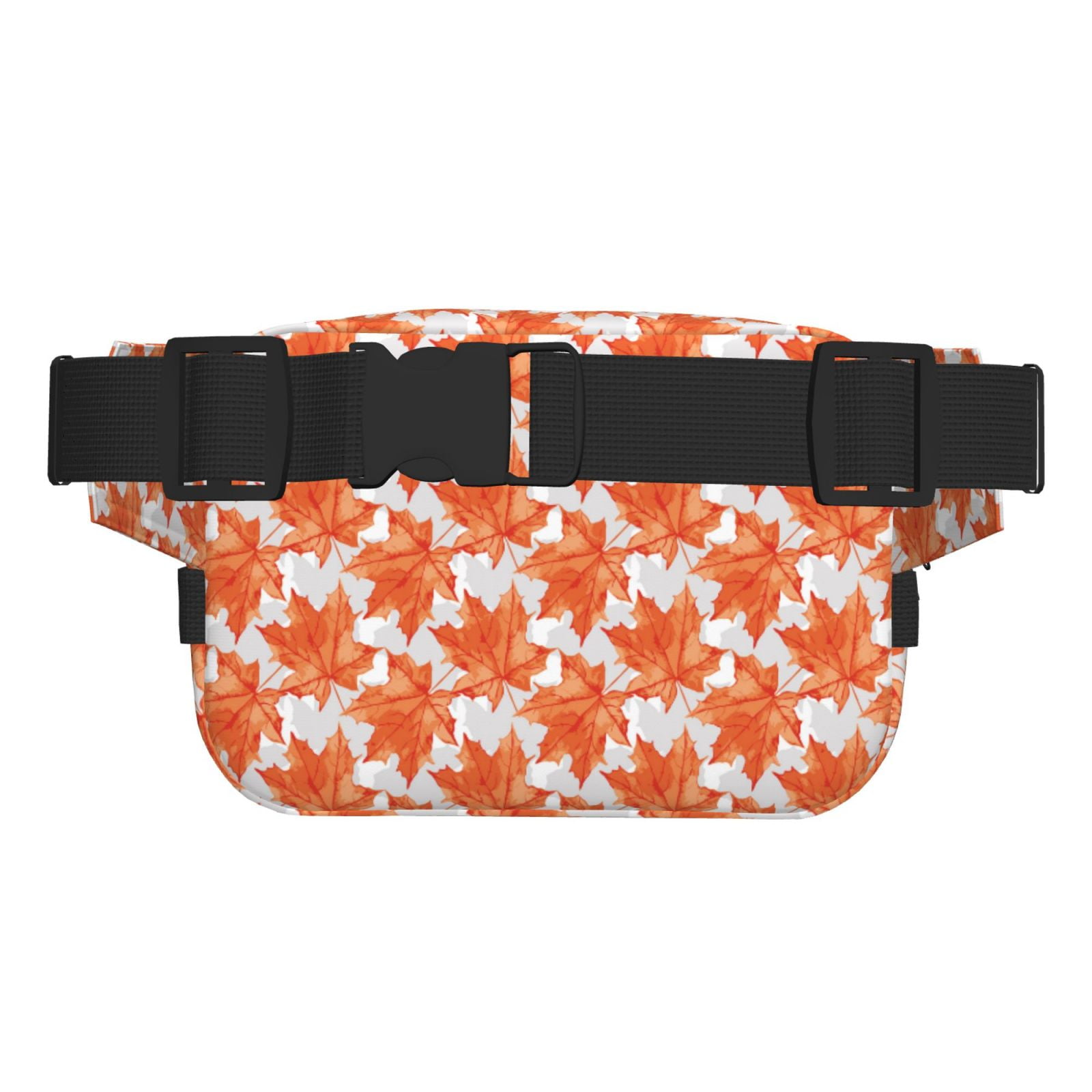 Picia Maple Leaves A Print Square Double-Layer Waist Bag Mini Adjustable Waist Belt Bag Exercise Running Travel Hiking