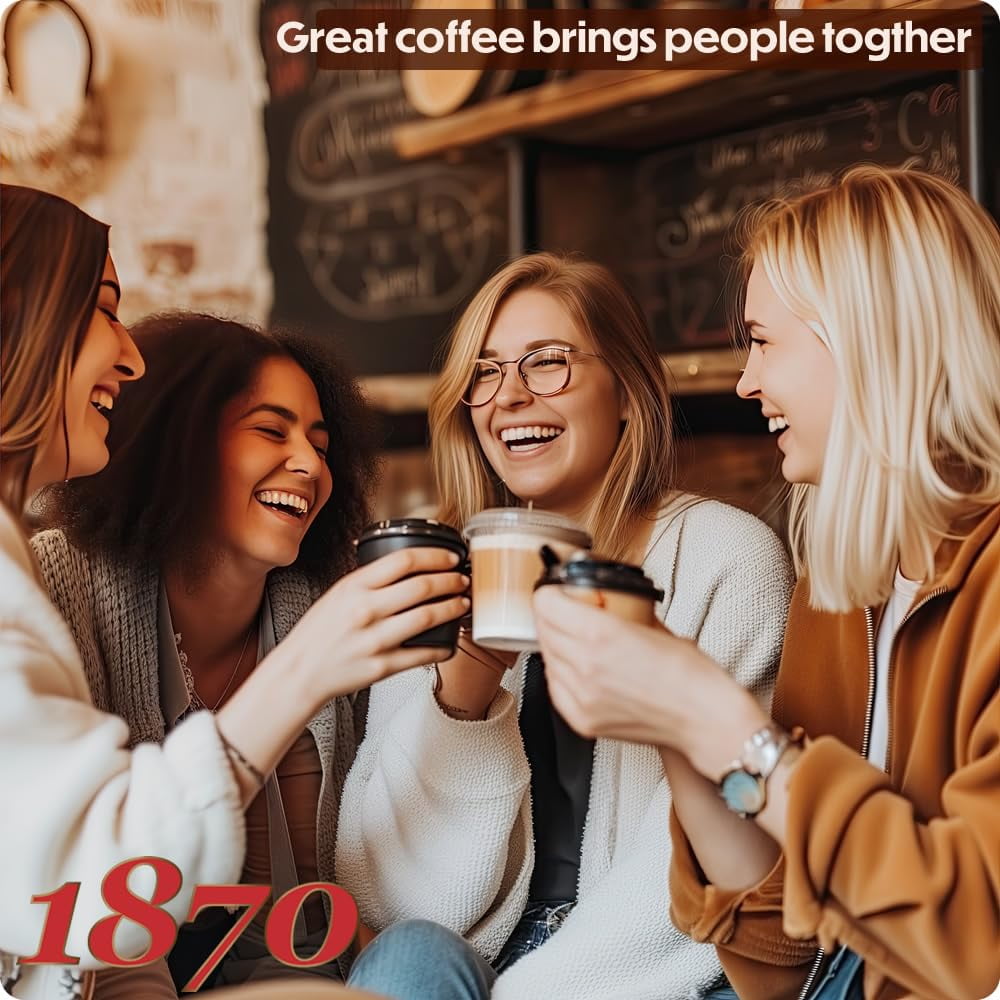 1870 by Caffè Barbera: Hesperia Premium Whole Bean Roasted Coffee, 4 Bean Blend from Indonesia and Brazil, Roasted in Italy by a Single Family over 150 years & 6 Generations (since 1870), 2.2lb / 1kg