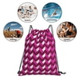 thumbnail image 6 of Leisure Draw String Mouth Backpack 16 X 14 Woven Band Durable Not Easy To Fall Off In Travel Portable Draw String Design Magenta Houndstooth_2, 6 of 8