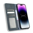 thumbnail image 3 of SaniMore iPhone 15 Pro 6.1" 2023 Case, Magnetic Folio PU Leather Cover with Card Slots Cash Pocket Stand Feature Full-body Protctive Shockproof Anti-fall Business Wallet Retro Shell, Darkblue, 3 of 10