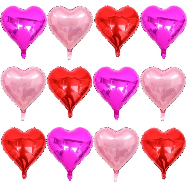 Paquete de globos Kaefsros para el Día de la Madre 12 con forma de corazón, rosa roja