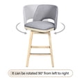 thumbnail image 4 of Dextrus Swivel 26" Counter Stool, Rubber Wood Bar Stool with Full Black, Gray, 4 of 9