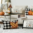 thumbnail image 5 of Sm:)e Buffalo Check Plaid Fall Throw Pillow Covers 12 x 20 Set of 4 Maple Leaf Hello Pumpkin, 5 of 6
