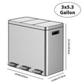 thumbnail image 4 of Dual Compartment Trash Can, Stainless Steel Kitchen Step Trash Can with Lids, Foot Pedals, Garbage and Recycle Bin Combo with Removable Buckets for Home Office, 4 of 7