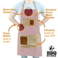 thumbnail image 3 of BBQ Butler Grilling Apron - Premium Grill Canvas Apron - Deluxe Leather, 3 of 6