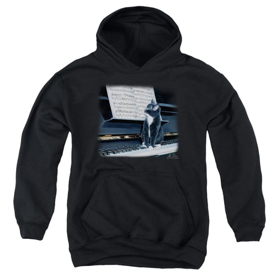 Wildlife - Kitten On The Keys - Youth Hooded Sweatshirt - Small