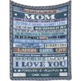 thumbnail image 1 of LHSHID Personalized Name Blanket Custom Love Letter to My Beautiful Mom from Son or Daughter to Smile More Work Less I Love You Gift Throw Blanket, 1 of 5