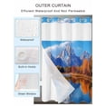 thumbnail image 2 of No Hook Cloth Fabric Shower Curtain with Snap in Liner, Blue Mountain Waterproof Shower Curtains Set with See Through Top Window, Yellow Forest Modern Art Farmhouse Bath Curtains Shower 36"x72", 2 of 6