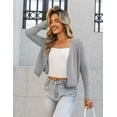 thumbnail image 3 of FOLUNSI Women's Long Sleeve Cropped Cardigans Sweaters Jackets Open Front Short Shrugs for Dresses, 3 of 10