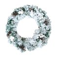 thumbnail image 1 of Corona de Navidad flocada de nieve, corona de Navidad, corona de puerta artificial, corona de nieve para festival, vacaciones, hogar, fiesta, jardín,, 1 of 9