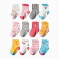 thumbnail image 4 of CAUYDY Little Kids Girls Cute Socks 12PC Set 3T 4T 5T Toddler Spring Summer Fall Winter Grip Crew Socks Sizes 3-5 Years, 4 of 4