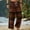 Brown, variant on Mens Boho Patchwork Print Harem Pants Elastic Waist Drawstring Casual Loose Straight Leg Palazzo Pants