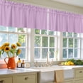 thumbnail image 4 of 2 Pack Solid Light Valance for Window Purple Kitchen Valance Rod Pocket Short Curtain Topper Decorative Window Treatment for Living Room Bedroom 54"x18", 4 of 8