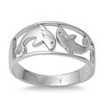thumbnail image 1 of Sterling Silver Women's Dolphin Ring Wholesale 925 Band 9mm Jewelry Female Male Unisex Size 11, 1 of 4