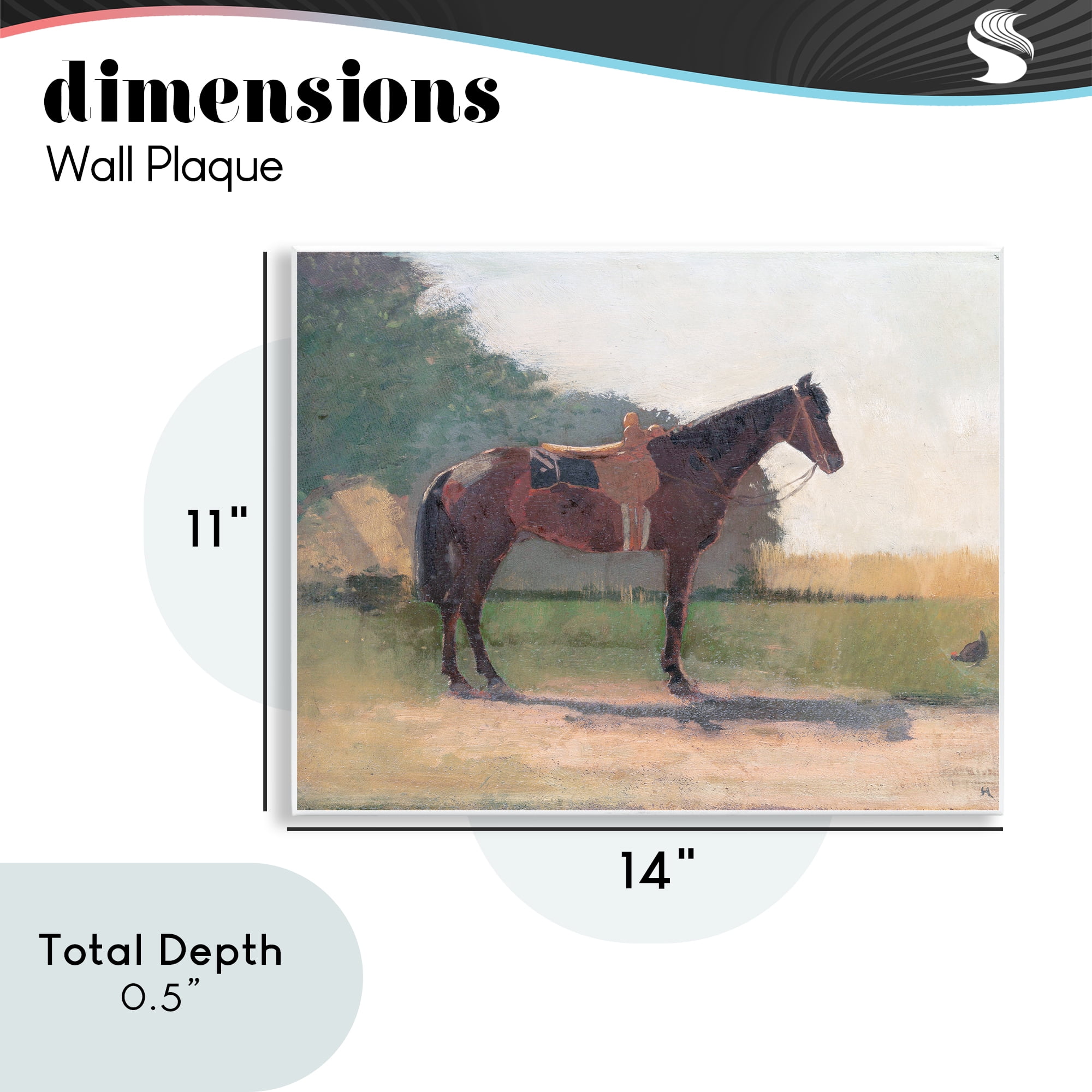 Stupell Industries Saddled Horse in Farm Yard Wall Plaque Art, design by Stellar Design Studio