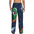 thumbnail image 3 of Disketp Dinosaur Astronaut Space Surfing Men'S Pajama Pants - Ultra Soft Fleece Sleep And Lounge Pants (Size: S-Xxl), 3 of 9