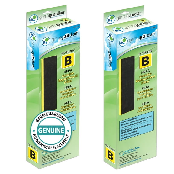 GermGuardian Filter B True HEPA Pure Genuine Replacement Filter for Air Purifiers, 2 Pack, FLT48252PK
