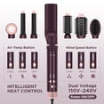 thumbnail image 3 of PARWIN PRO BEAUTY Dual Voltage 7-in-1 Hair Dryer Brush Styler, Hot Air Multi-Styler & Air Straightener & 28mm Auto Wrap Curlers for Frizz-Free, No Heat Damage, Crystal Purple, 3 of 10