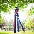 thumbnail image 4 of In the Breeze 5217 — Red, White & Blue Diagonal Weave 40" Windsock — Patriotic Lattice Windsock with Color-Coordinated Tails, Fourth of July Decoration, 4 of 7