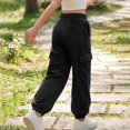 thumbnail image 4 of Lullu Girls Sweatpants Casual Athletic Joggers Cozy Cargo Pants, Black, Sizes 5-14, 4 of 5