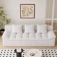 thumbnail image 2 of Muumblus 71" Corduroy Boneless Sofa, Removable Cushions, Modern Upholstered Deep Seat Sofa for Apt., White, 2 of 5