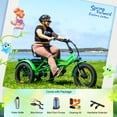 thumbnail image 3 of Addmotor M-360II Semi-Recumbent Electric Trike, 85MI, Fat Tire 3 Wheel Electric Bike for Adults, 750W 48V 20Ah Electric Tricycle for Seniors, 20" Electric Trike with Speed Differential, Green, 3 of 14