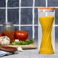 thumbnail image 3 of 2pcs Glass Spaghetti Pasta Storage Container with Lids 71oz Set of 2 Glass Jars with   Bamboo Lids Kitchen Pantry Jars, 3 of 6