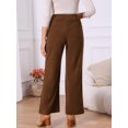 thumbnail image 5 of DARING DIVA Women's High Waisted Corduroy Wide Leg Pants with Pockets S Dark Brown, 5 of 7