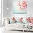 thumbnail image 5 of DESIGN ART Designart 'Pink Flowers against Blue Background' Floral Throw Blanket, 5 of 5