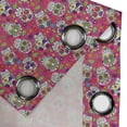 thumbnail image 4 of Ambesonne Colorful Grommet Curtain, Sugar Skull Flowers, 50" x 84", Hot Pink Purple Green, 4 of 6