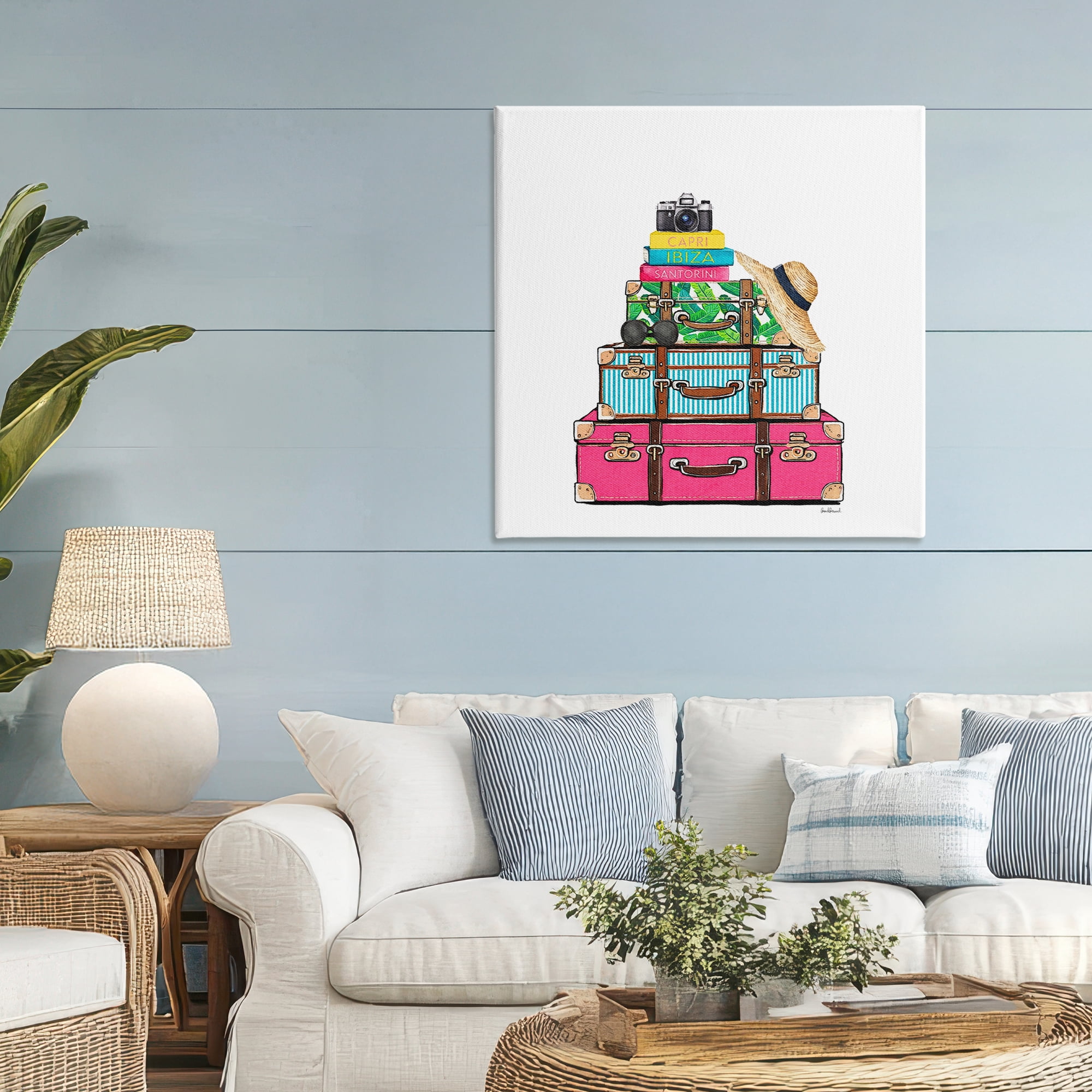 Stupell Industries Glam Travel Suitcases Canvas Wall Art, design by Amanda Greenwood