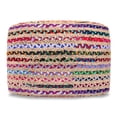 thumbnail image 3 of Simpli Home Simpli Home Margo 20 inch Wide Boho Pouf in Multicolor Natural Jute/Cotton Chindi, Assembled, 3 of 6